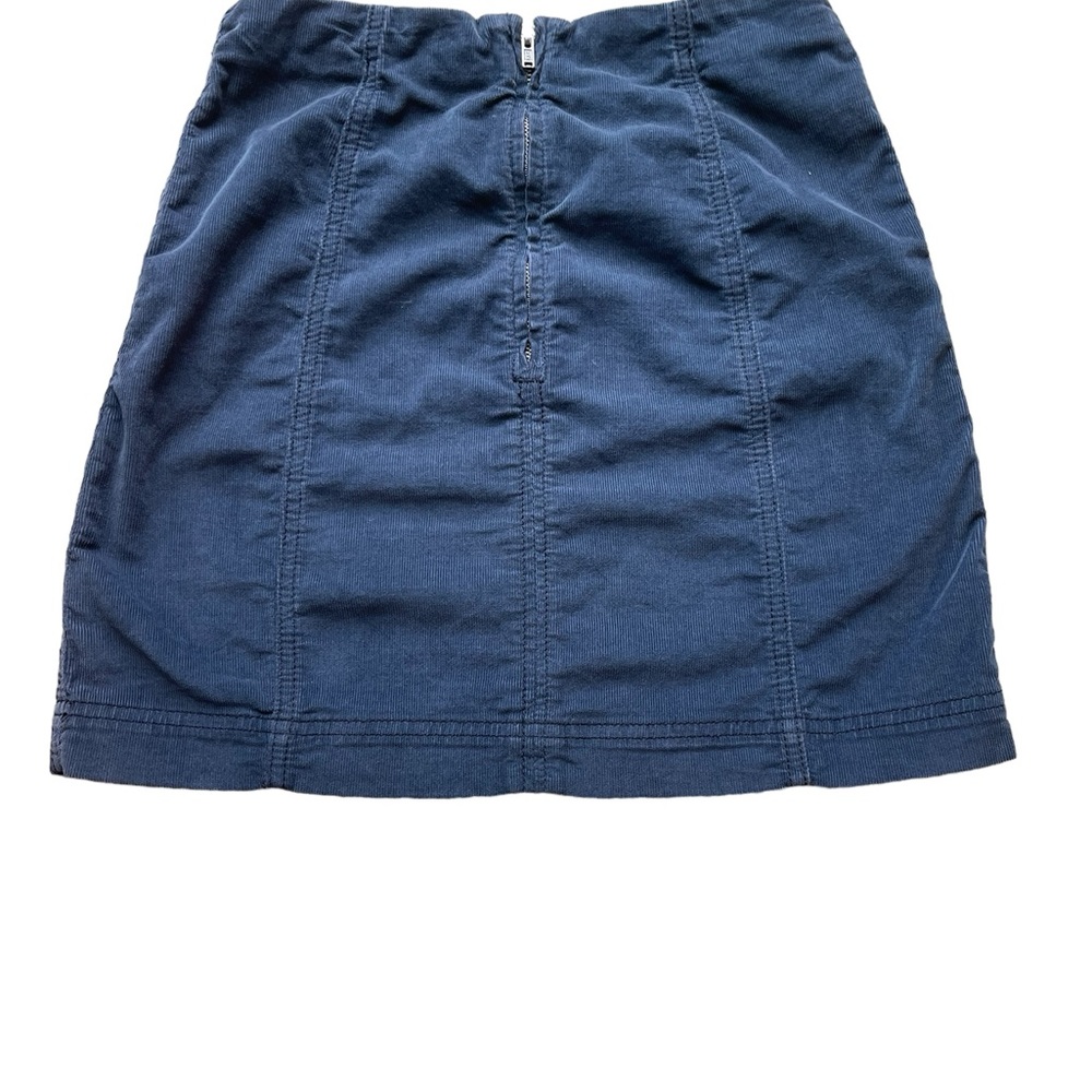 Free People Modern Femme Mini Skirt, Navy Blue, Corduroy Like Material - Picture 4 of 7